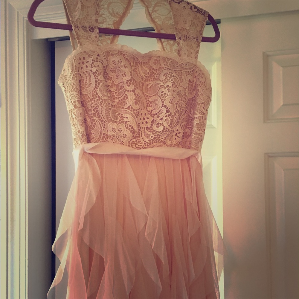 Pink lace dress