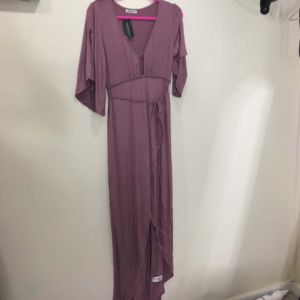Mauve wrap dress Fashion nova