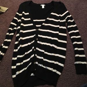 Black and white striped sweater
