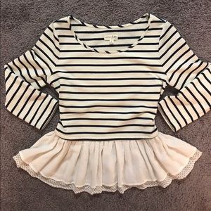 Striped babydoll top