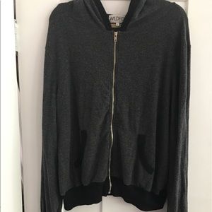 Wildfox dark grey/black zip hoodie