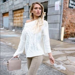 NWT Clear View Cable Knit Sweater