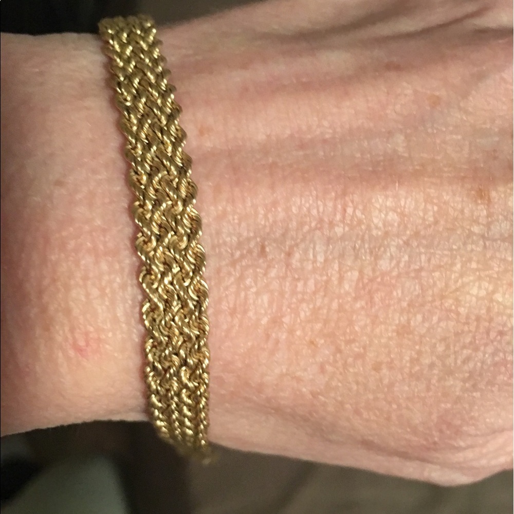 10kt YG triple rope bracelet. 7-1/2"