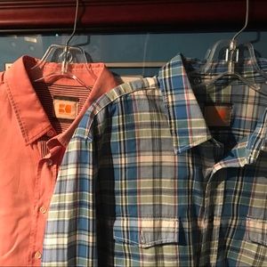 2 HUGO Boss Orange button up Long Sleeve shirts