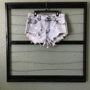 UO distressed high wasted shorts