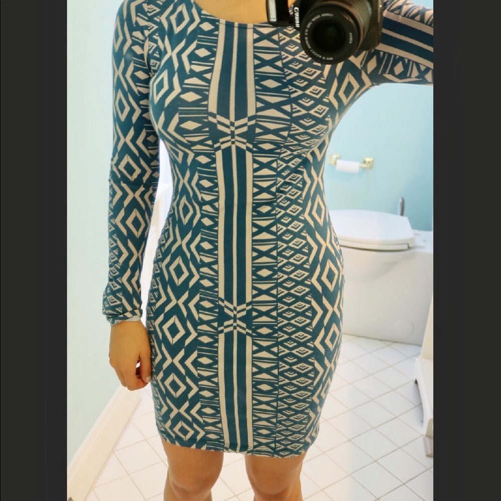 Tan and Blue dress