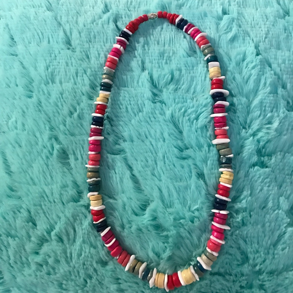 Puka Shells Necklace Multi Colored Twist Closure