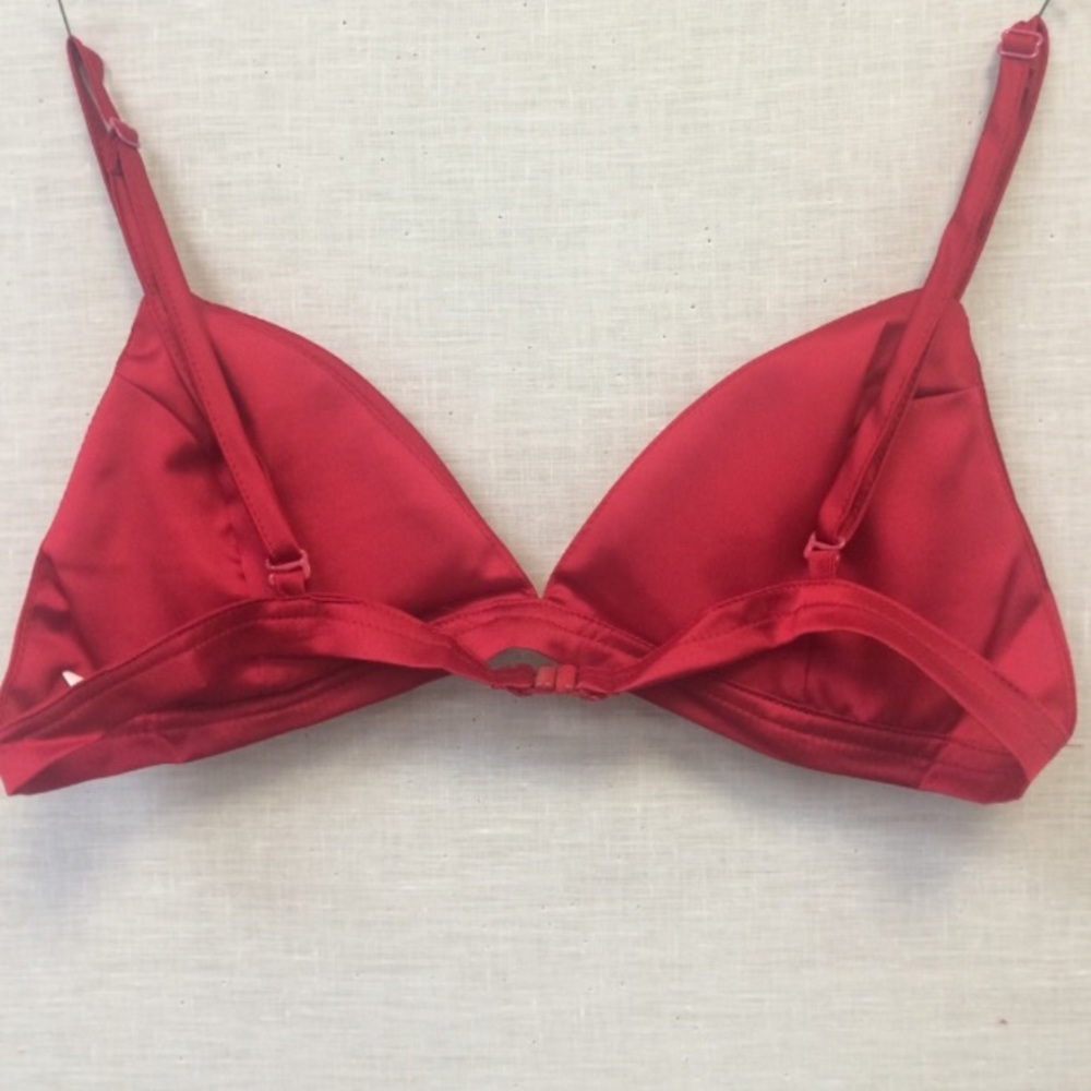 Red Satin Bralette - Picture 3 of 3