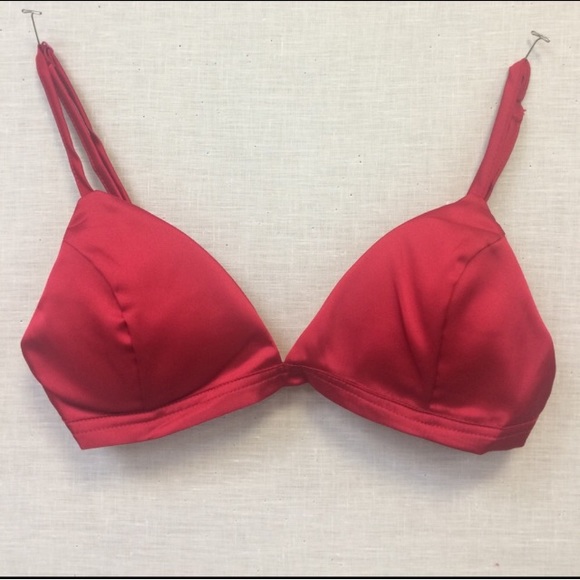 Red Satin Bralette - Picture 2 of 3