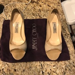 Authentic jimmy choo canvas and patent leather