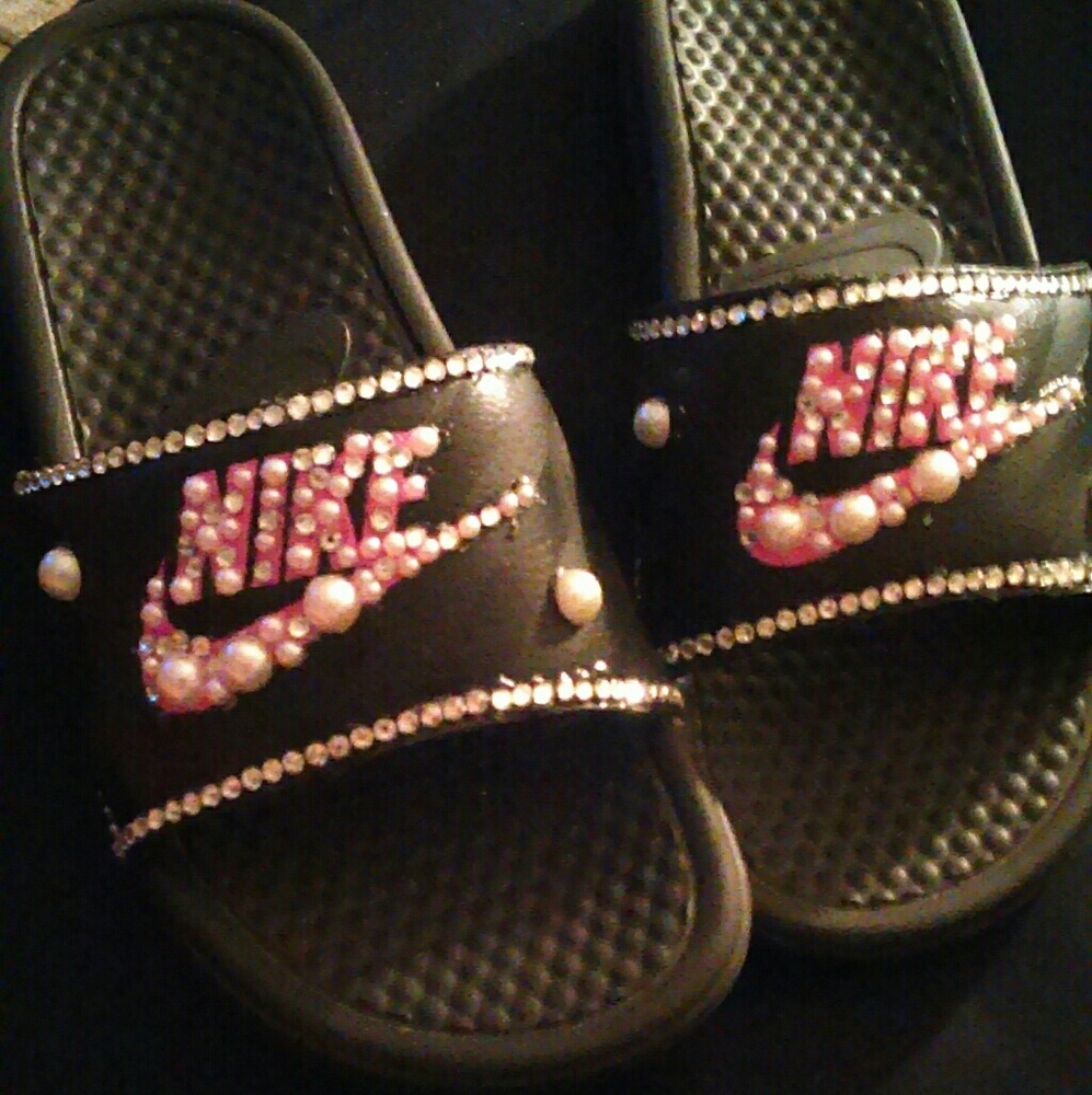 Bedazzled Nike Sandels
