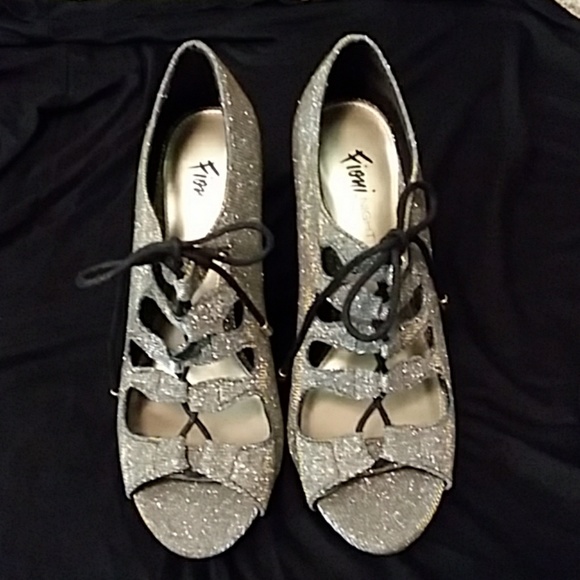 silver sparkly booties