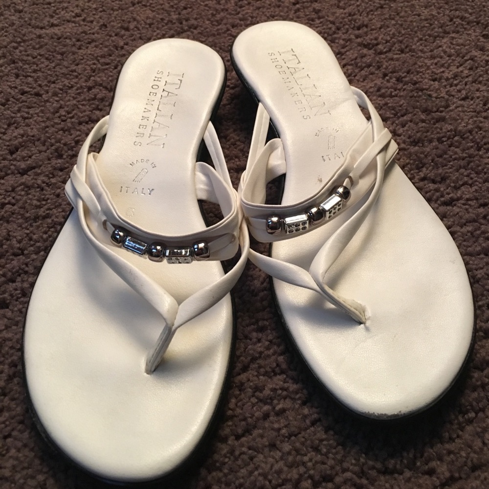 White flip flops