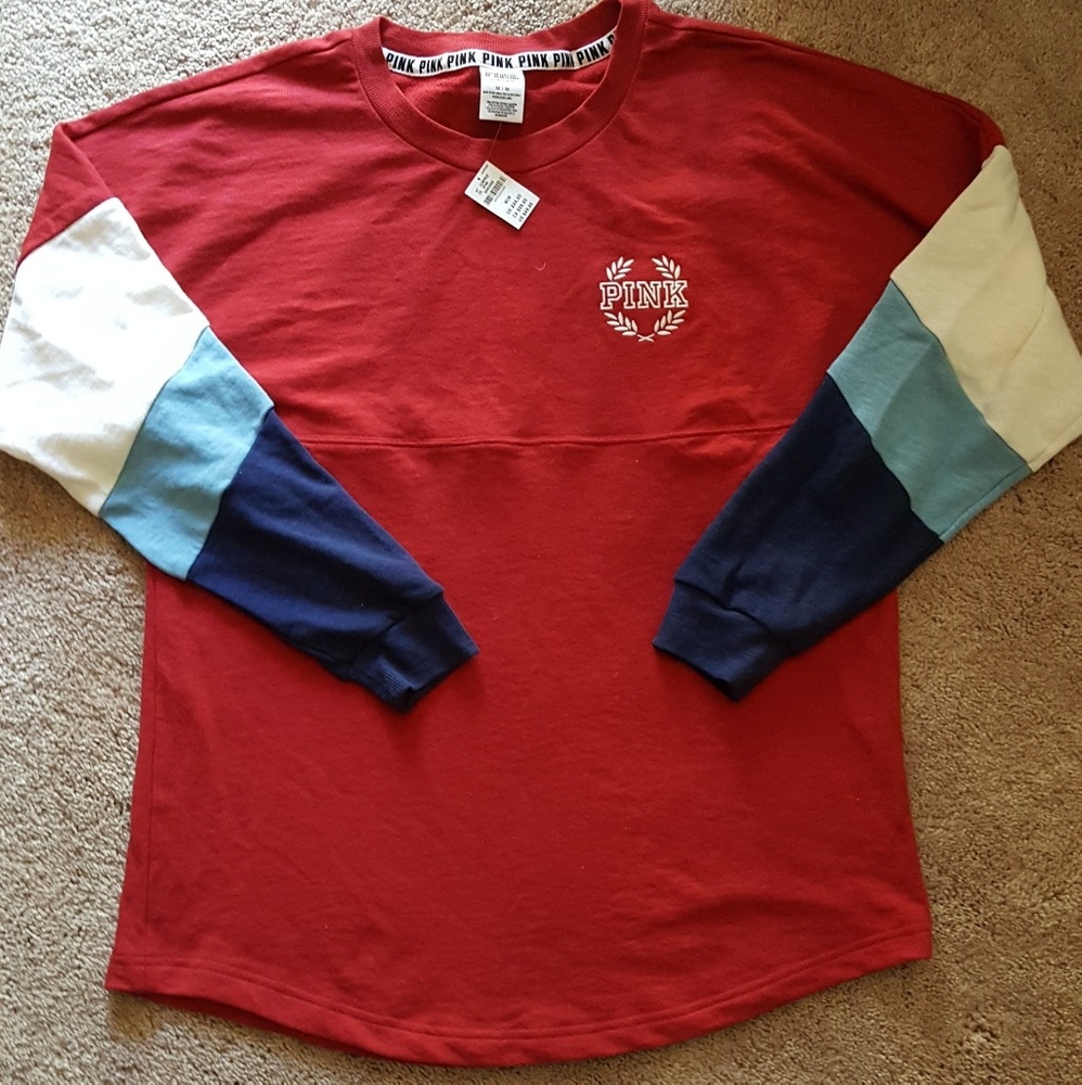 Vs pink varsity crew 4th of july sz M
