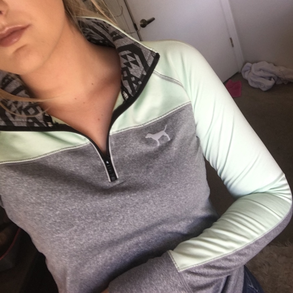 Victoria's Secret Pink Mint Green & Tribal Hoodie