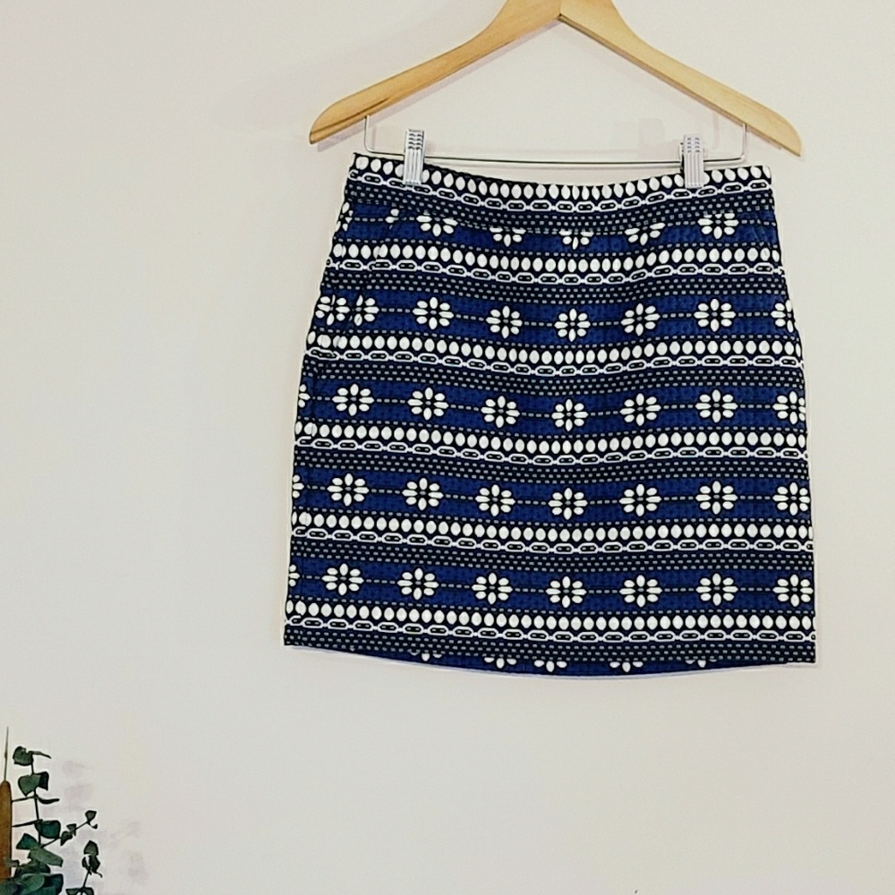 J. Crew embroidered pencil skirt