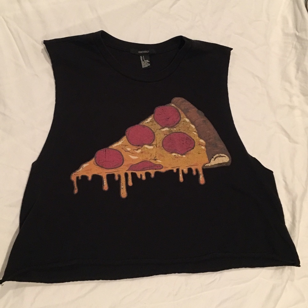 Forever 21 Pizza Crop Top - size small