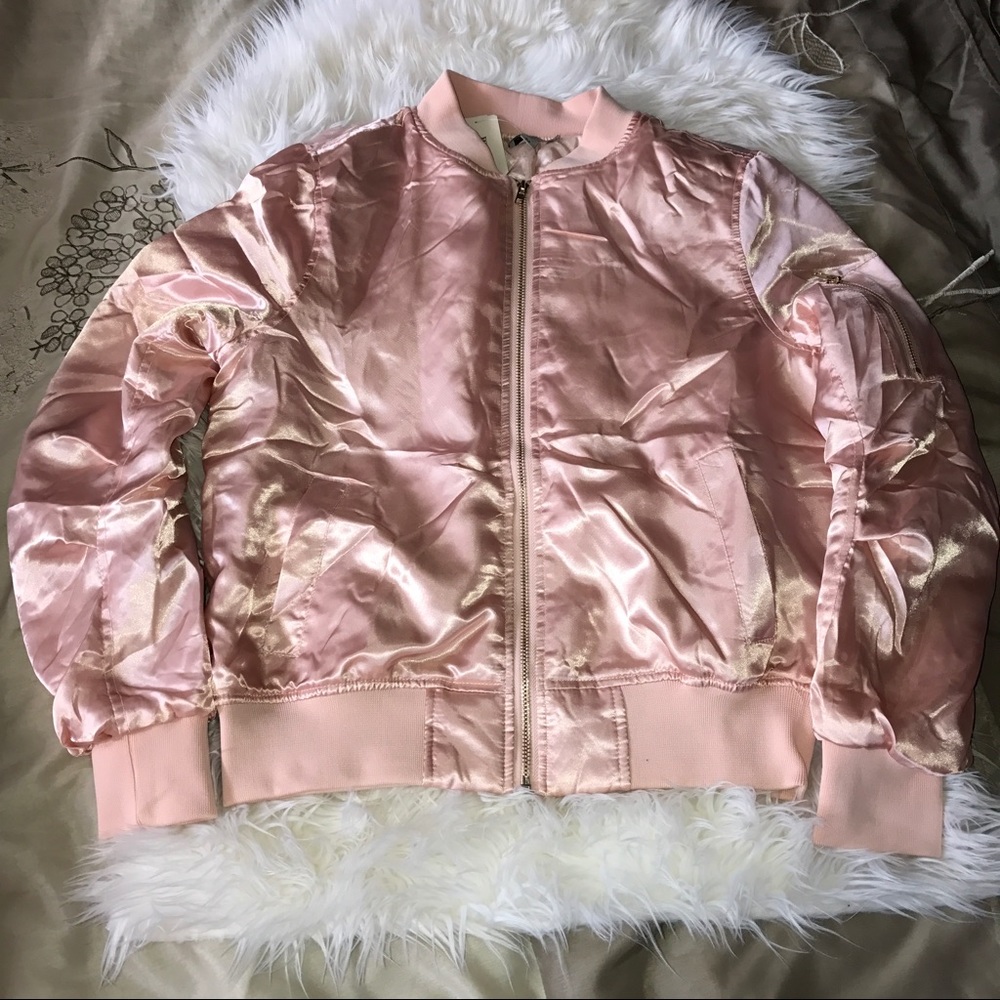 Pink silky Bomber Jacket - Picture 2 of 4