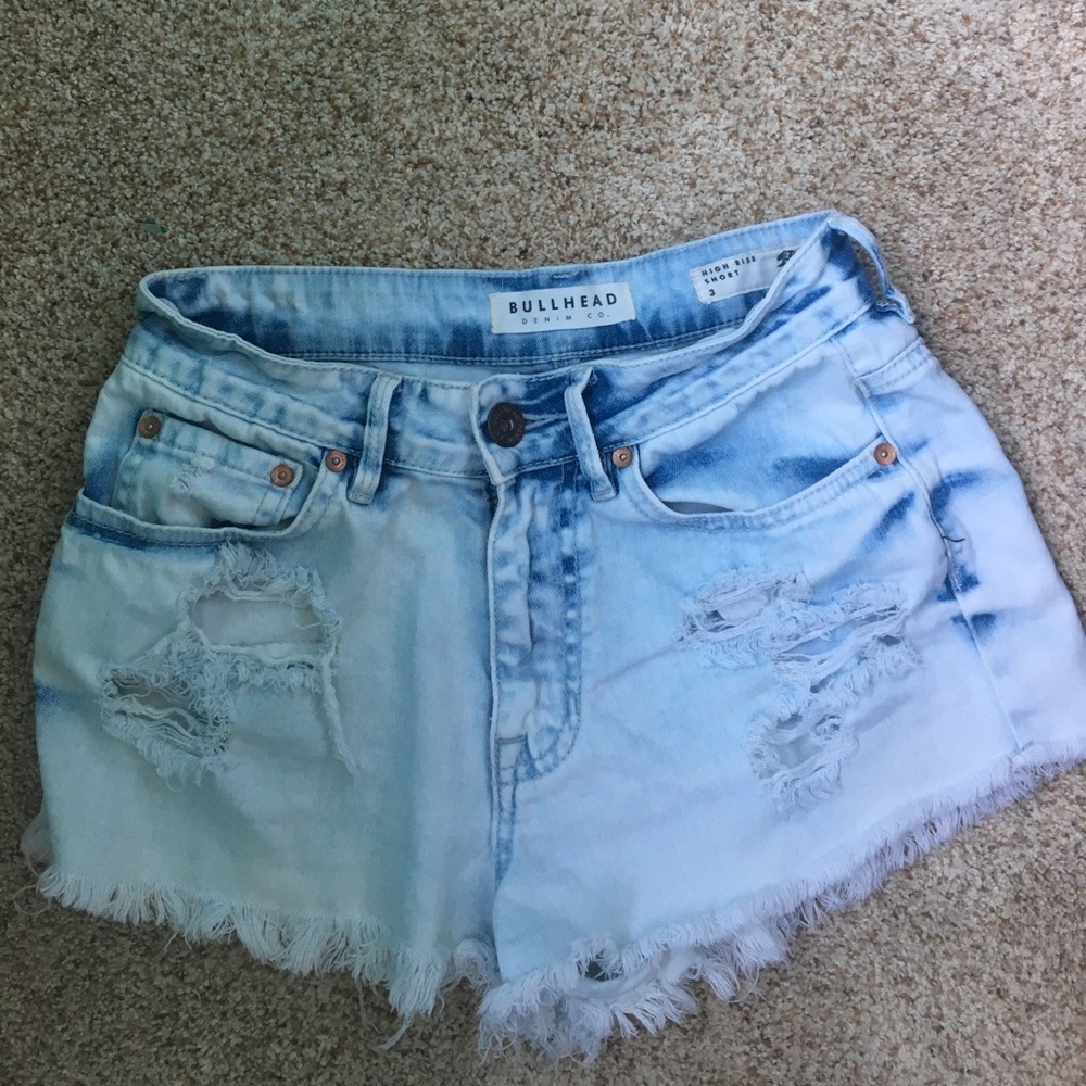 Acid wash, high waisted shorts