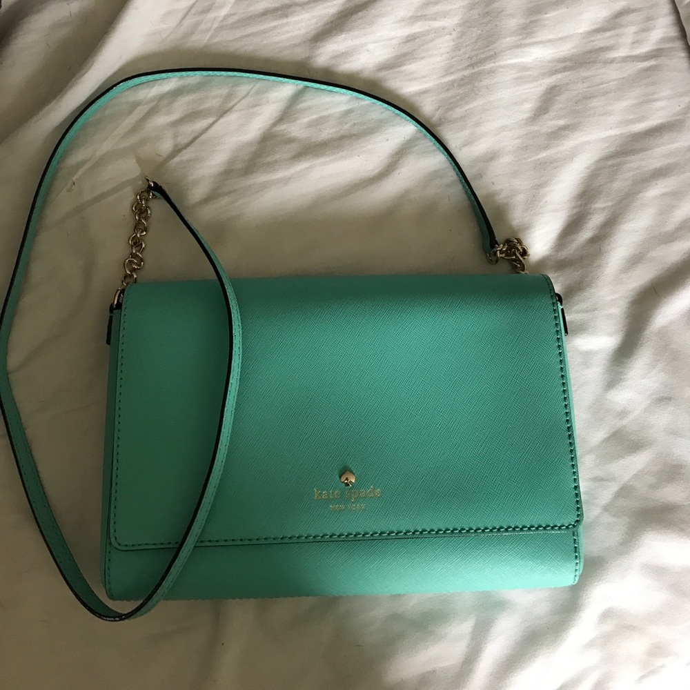 kate spade teal/mint cross body purse