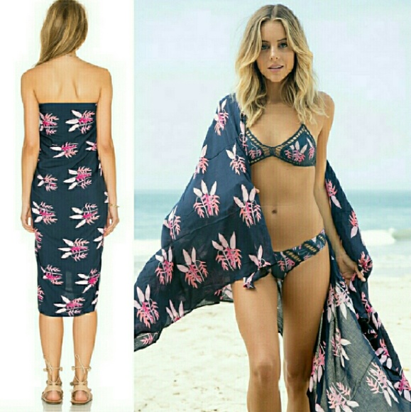 New acacia heliconia kuau pareo sarong swimwear os - Picture 2 of 4