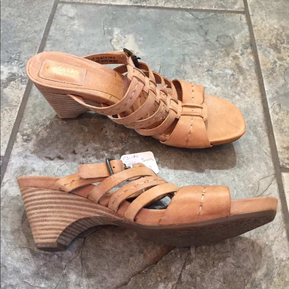 Clarks Artisan wedge sandals 7.5