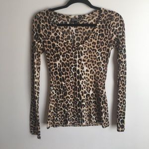 See through cheetah print shirt