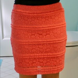 Pink Lace Tight Skirt