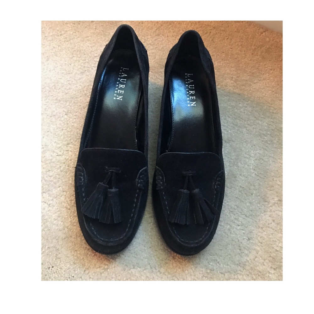 Ralph Lauren Genuine Black Leather Tassel Loafer