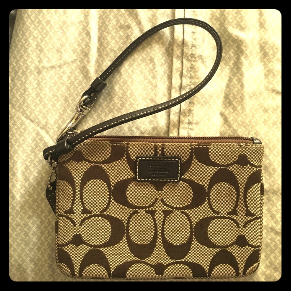 Coach signature canvas wristlet