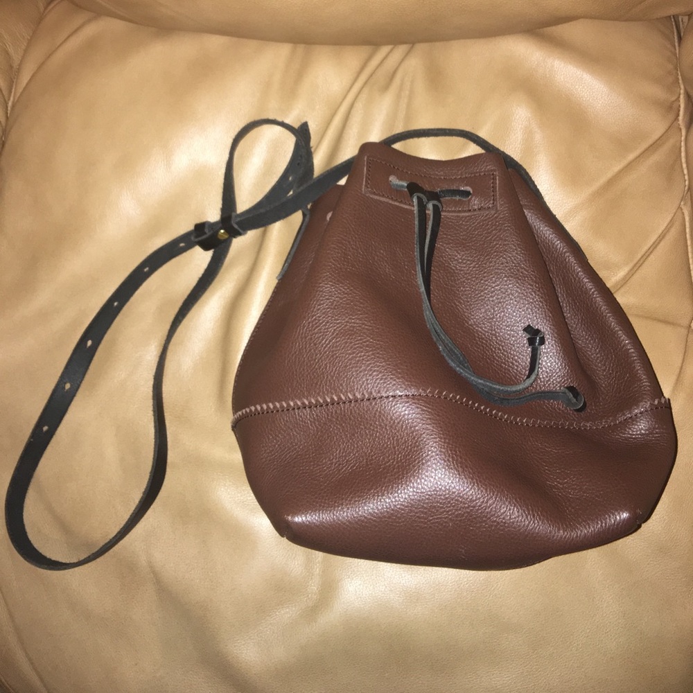 Jcrew leather bucket bag.