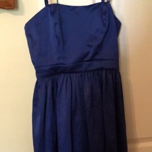 blue satin dress