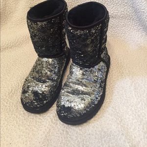 Sparkly black UGGs