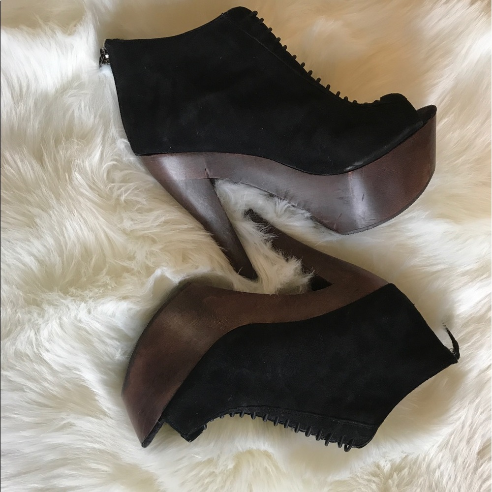 Steve Madden Black Wood Platform Shoes (9)