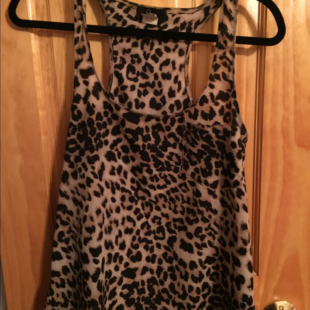 Aqua cheetah print tank top