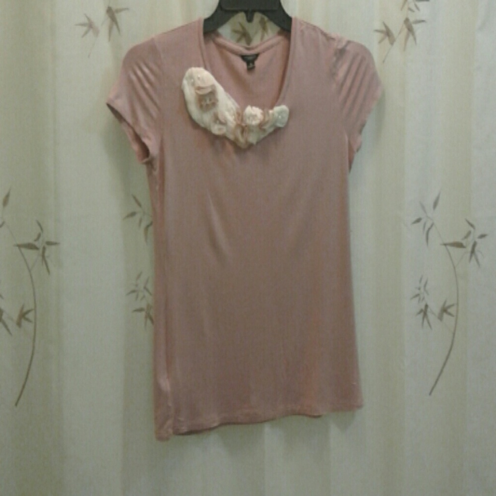 Ann Taylor blush and cream top