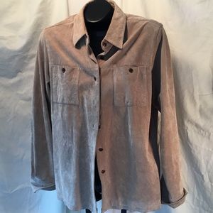 Orvis 100% Leather Suede Shirt Jacket M