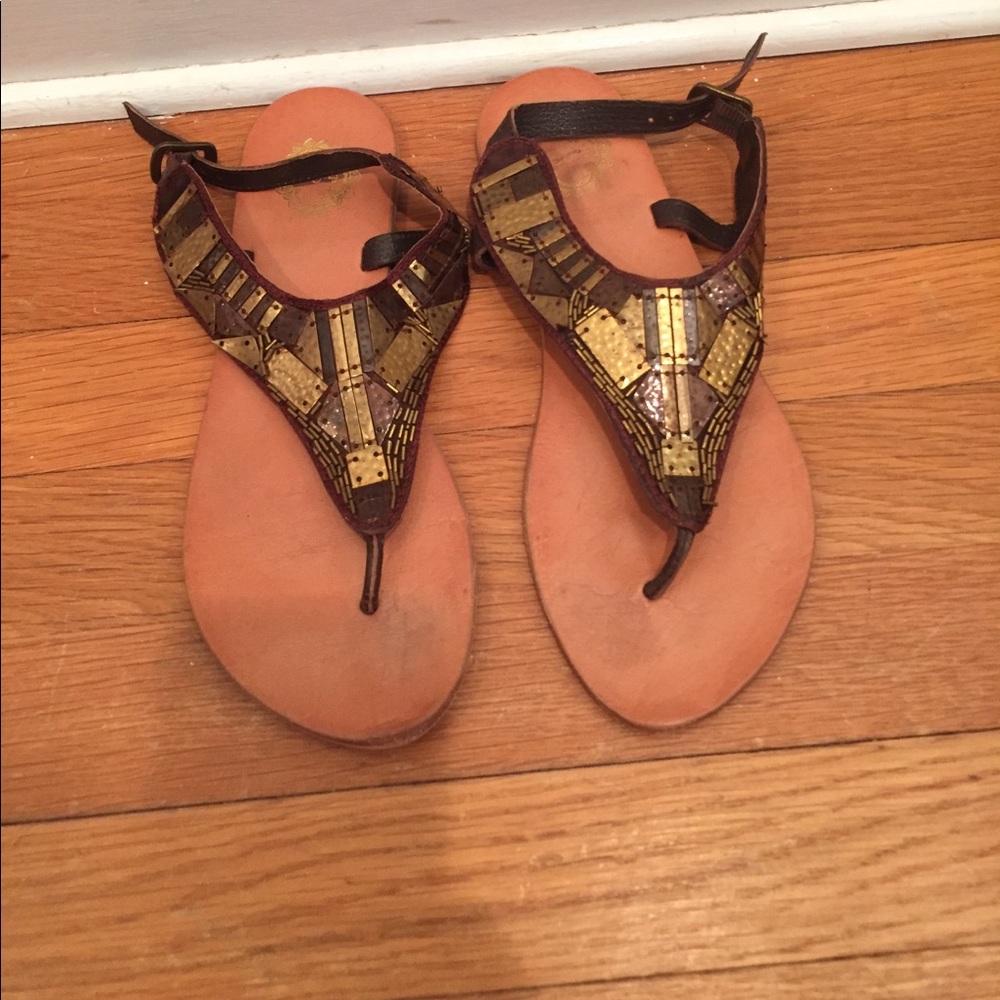 Brown stoned sandals