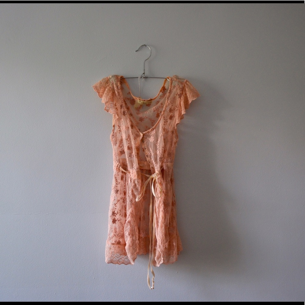 Boho 3/4 Button Down Lace Shirt