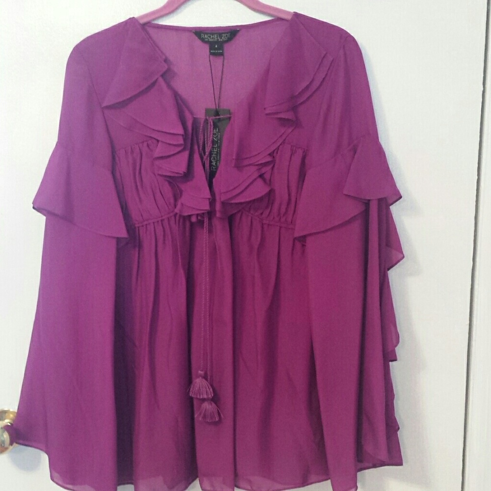 Rachel Zoe violet flowy top