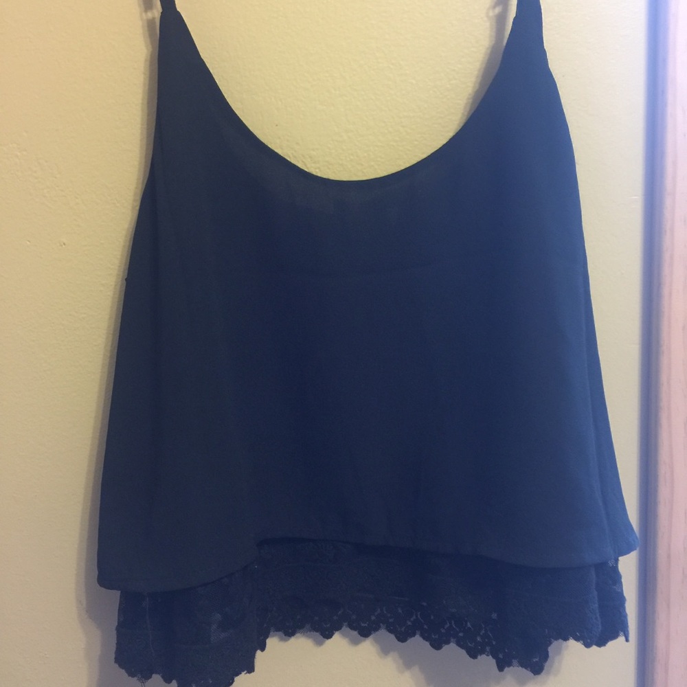 Black flowy belly shirt