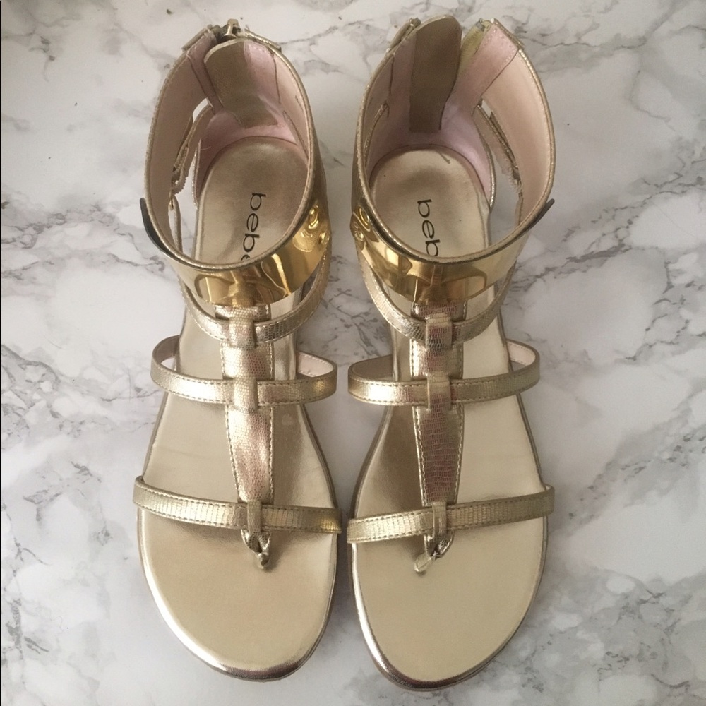 Gold Bebe Sandals