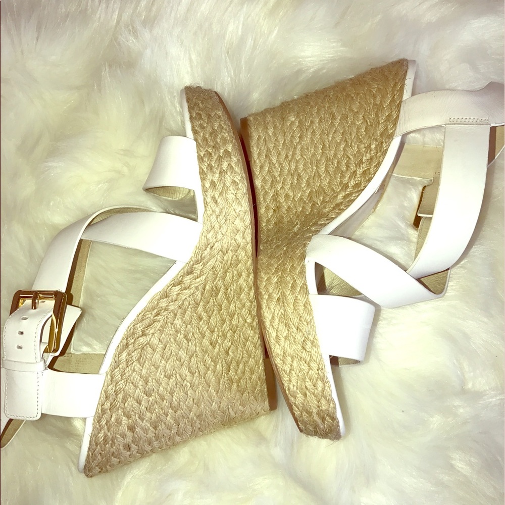 Micheal Kors White Wedge Sandal (9.5)