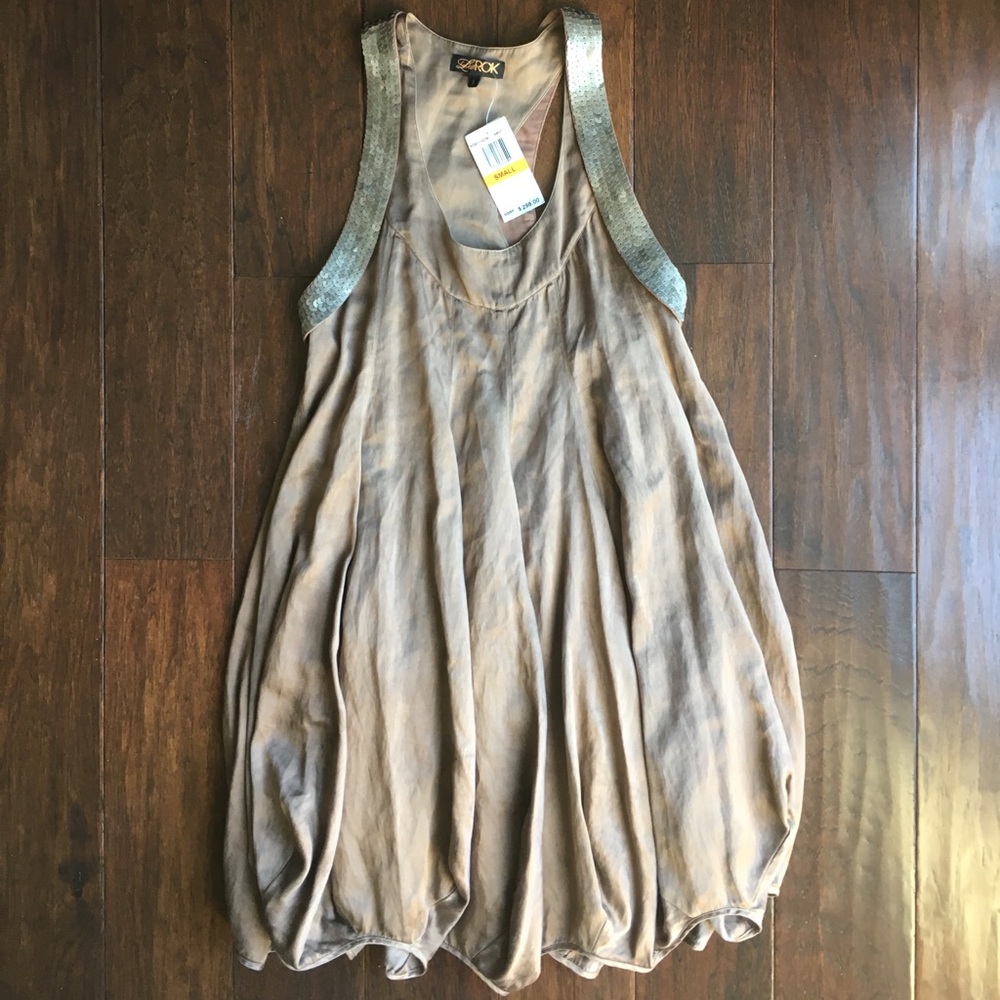 La Rok Nordstrom Small sequin dress tan bronze