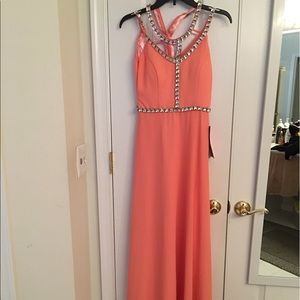 Peach prom dress