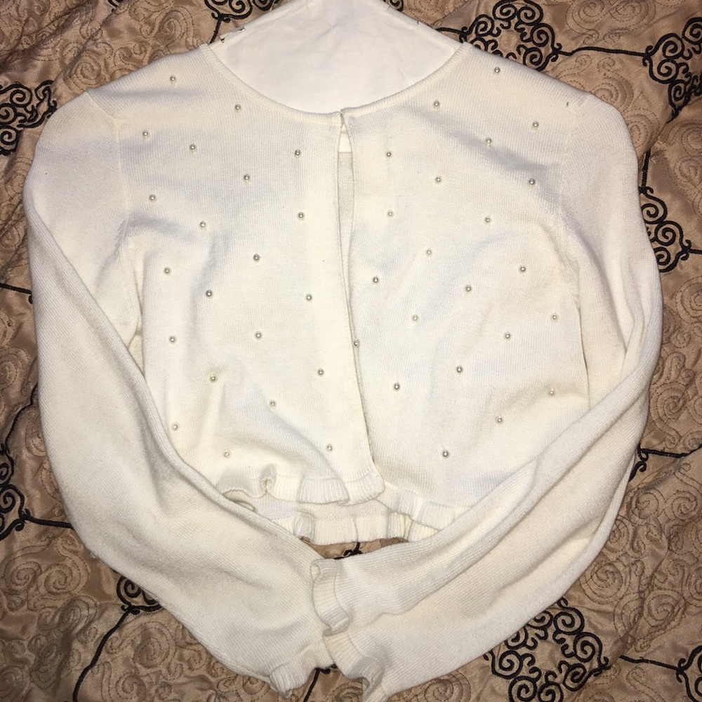 Youth girls size 10 cinderella cream cardigan