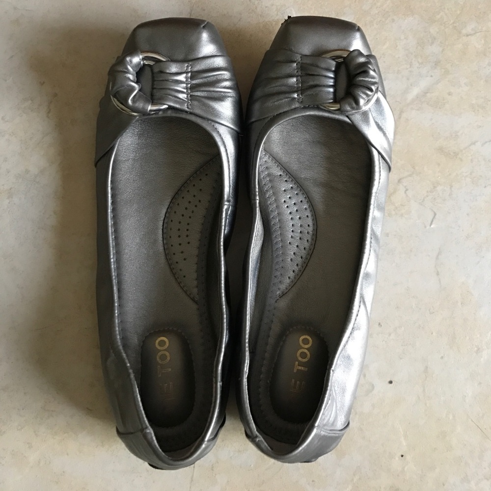 Me Too silver flats