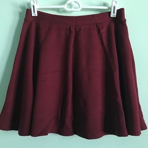 Solid Maroon Skater Skirt