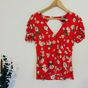 Vintage inspired floral peplum top