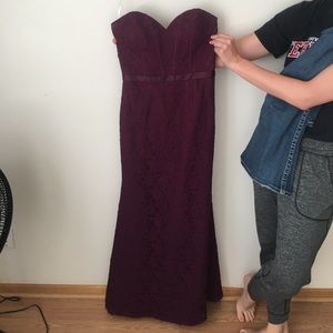 Maroon bridesmaid dress